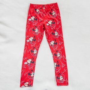 Disney Parks girls red Minnie leggings
